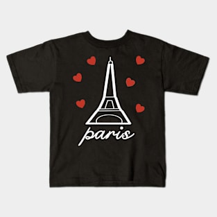 Eiffel Tower Paris with heart love summer travel vintage Kids T-Shirt